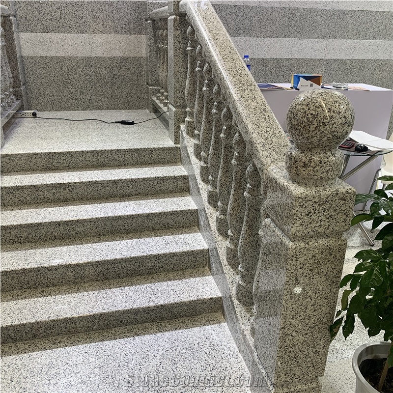 White Granite Stairs For Hotel And Villa Project