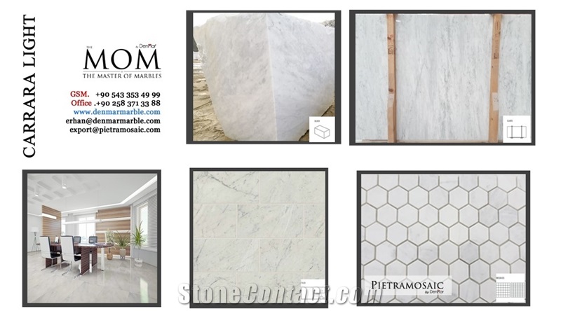 Carrara Light Marble Slabs