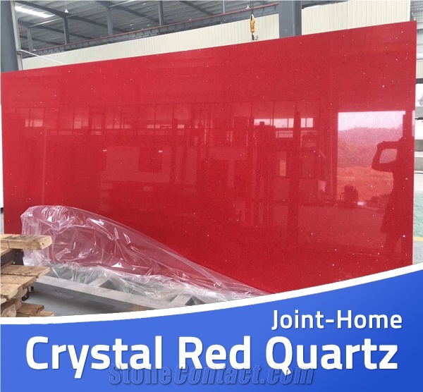 Big Starfish Crystal Red Sparkle Quartz Stone Slab