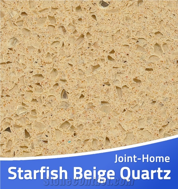 Cheap Cost Starfish Beige Color Quartz Stone Slabs