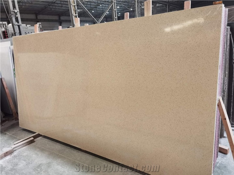 Cheap Cost Starfish Beige Color Quartz Stone Slabs