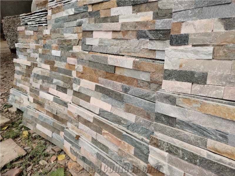 Multicolor Rusty Cultured Stone Thin Veneer Tiles