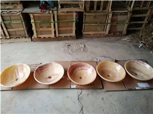 Natural Stone Honey Onyx Round Sinks