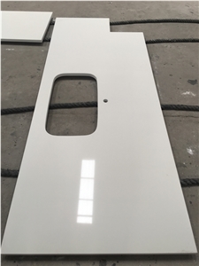 Pure White Quartz Stone Kitchen Countertops