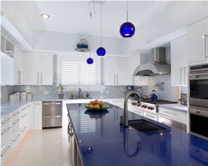 Starfish Blue Sparkling Quartz Slab for Countertop