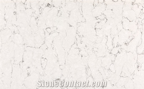 White Arabesque-Nebula Alpha Quartz Colours Slabs
