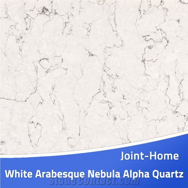 White Arabesque Nebula Alpha Quartz Stone Slabs