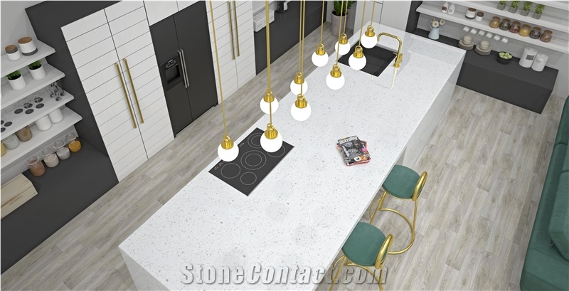 Sparkle White Quartz Slabs