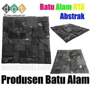 Stone Wall Abstract Black Lava Ledge Stone- Abstract Rta Candi Hitam Black Lava Wall Panels