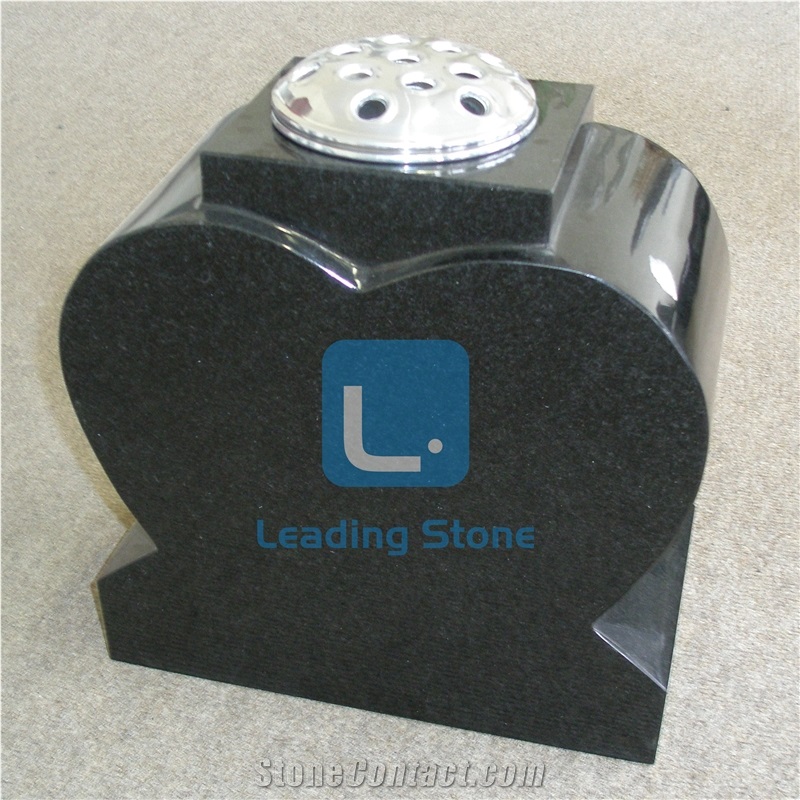 Shanxi Black Granite Memorial Vases