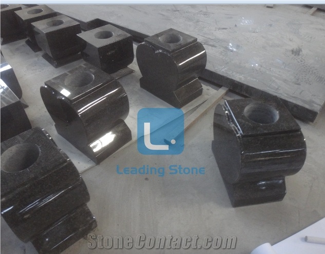 Shanxi Black Granite Memorial Vases