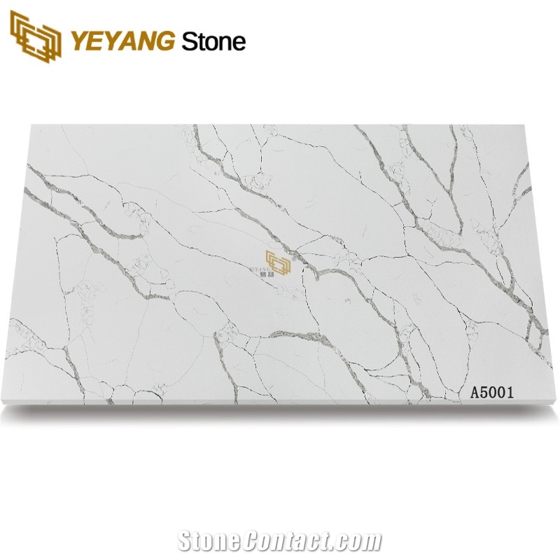 Polished Gray Vein with White Bottom Quartz Slabs