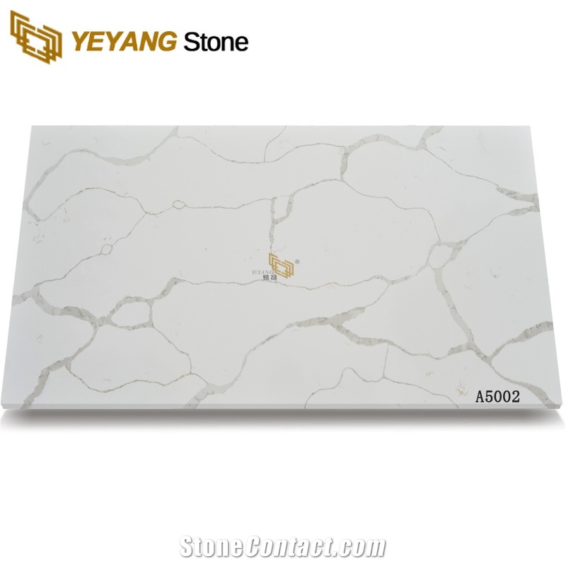 Polished Gray Vein with White Bottom Quartz Slabs