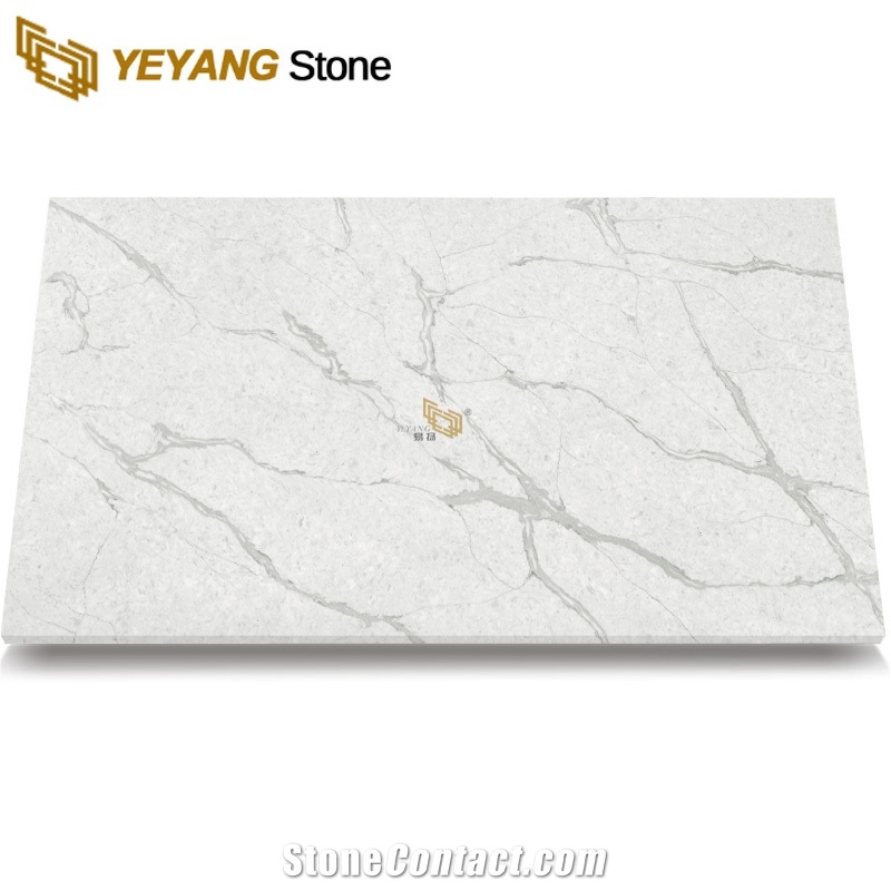 Polished Gray Vein with White Bottom Quartz Slabs