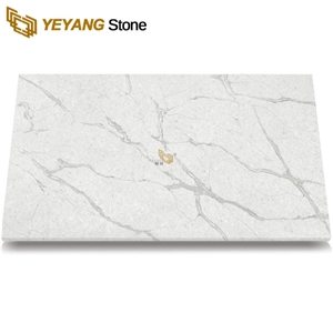 Polished Gray Vein with White Bottom Quartz Slabs
