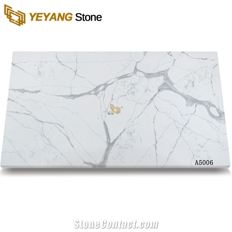 Polished Gray Vein with White Bottom Quartz Slabs