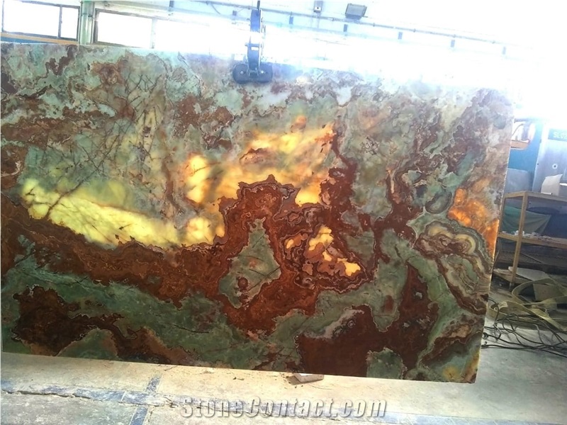 Multi Green Onyx Slabs