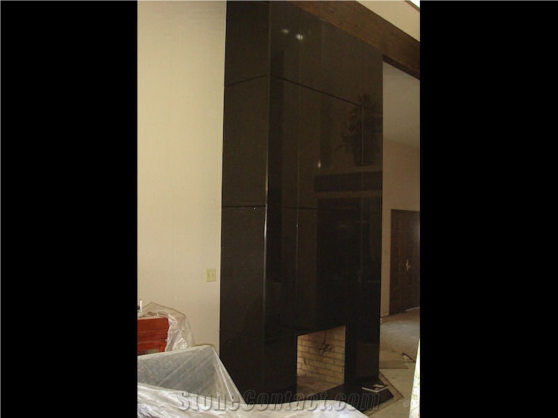 Galaxy Black Granite Flat Fireplace Surround