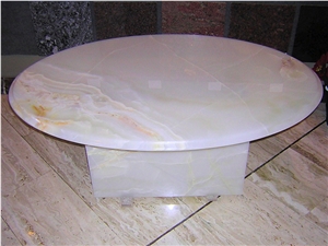 White Onyx Coffee Table with Matching Base White Onyx Coffee Table with Matching Base