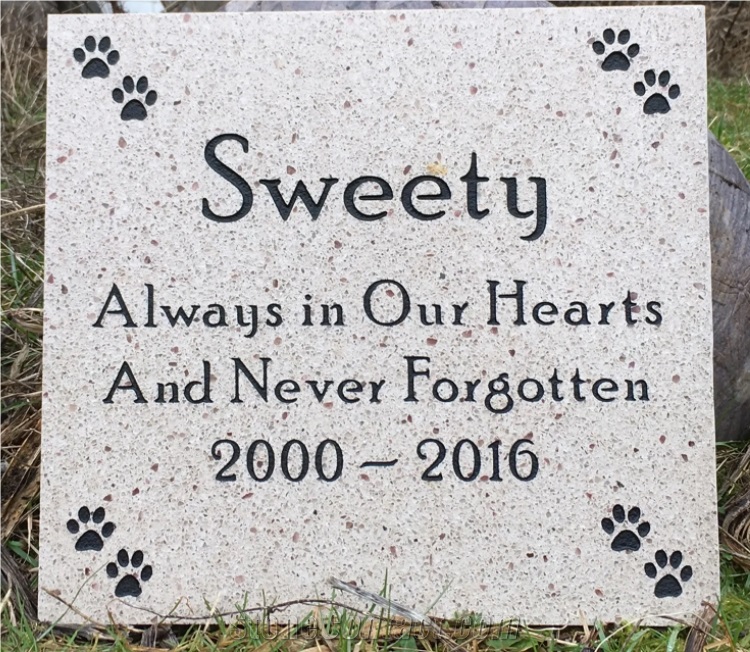 Pet Grave Marker, Quartz Engraved Pet Gravestone