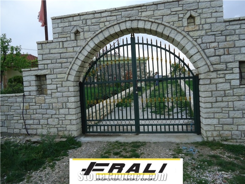 White Engraved Stone Building & Walling