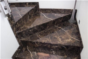 Marron Emperador Marble Stair