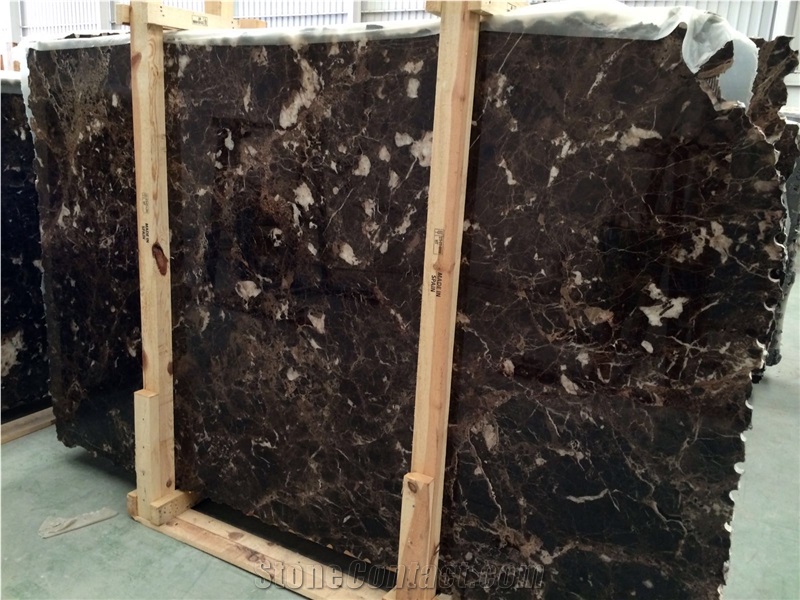Dark Emperador Mable (With White Pearls)