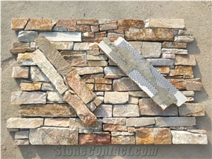 Golden Quartzite Cement or Meshed Back Z Type Panels
