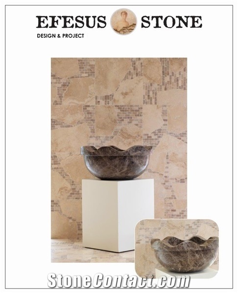 Dark Emperador Marble Sink