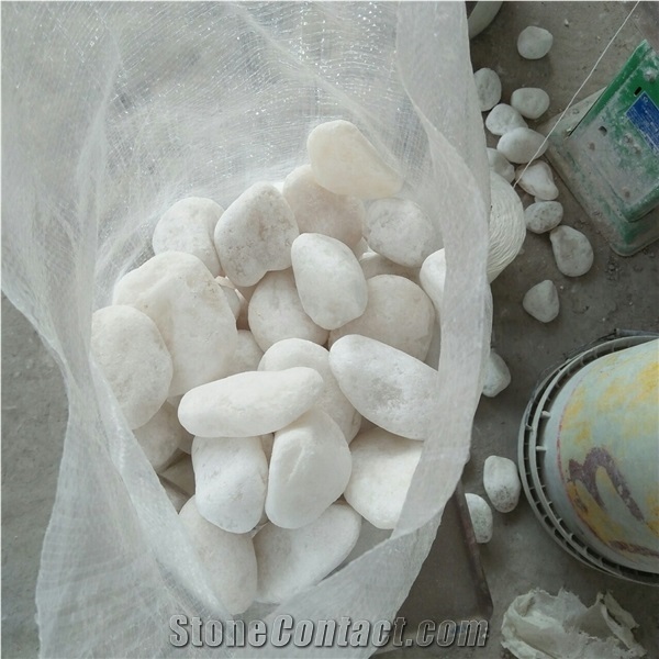 White Marble Tumbled Pebble Stone