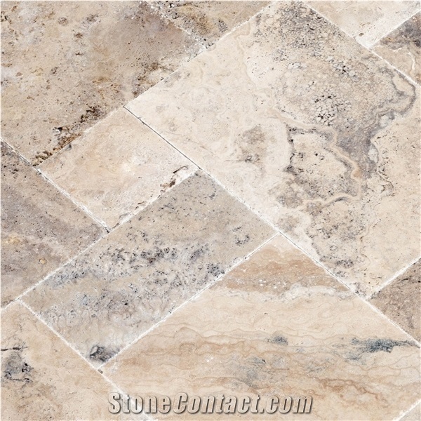 Philly Antique French Pattern Set Travertine Tile