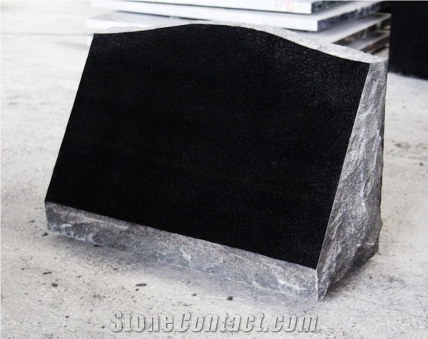 Absolute Black Polished Cemetery Slant Marker Tomb