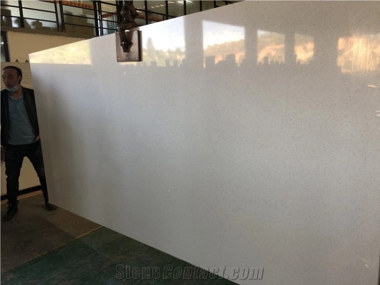 Artificial Crystal Quartz Slab White Countertop