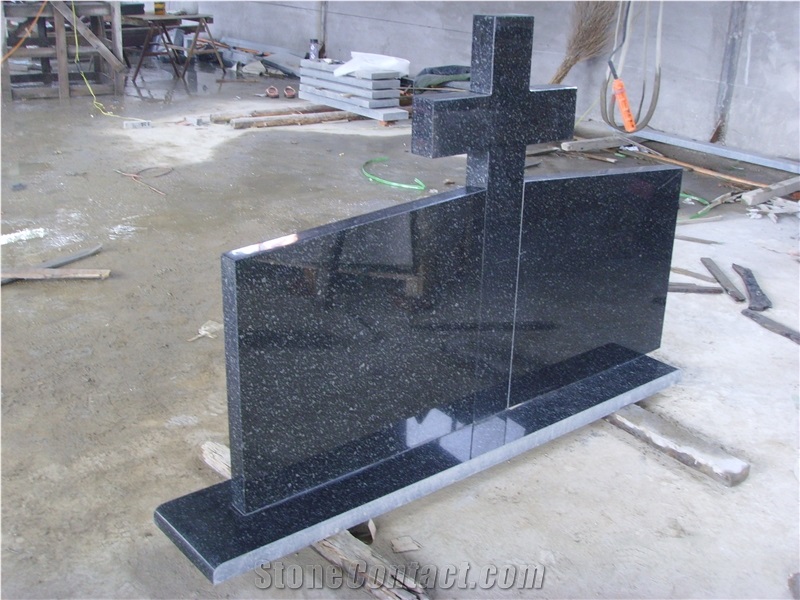 Beida Dark Green Granite Polished Tombstone