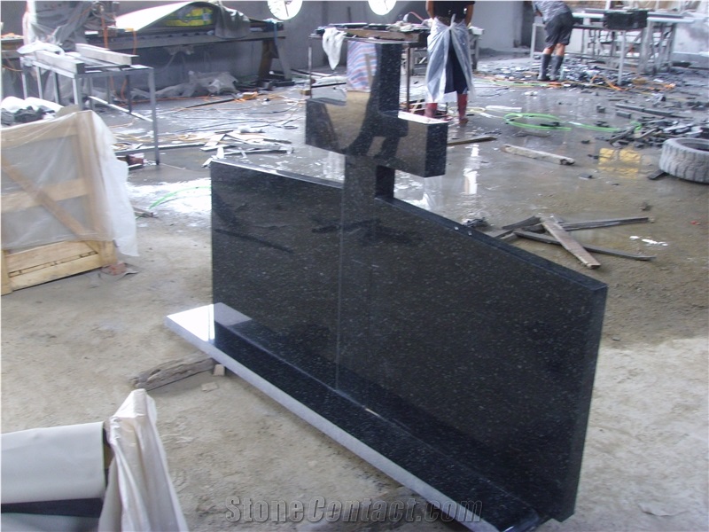 Beida Dark Green Granite Polished Tombstone