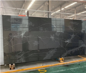 Calacatta Quartz Slabs New Black Stone Cheap