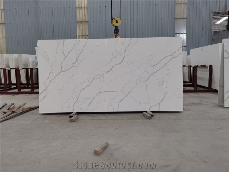 Carrara Fish Belly White Quartz Stone Slabs