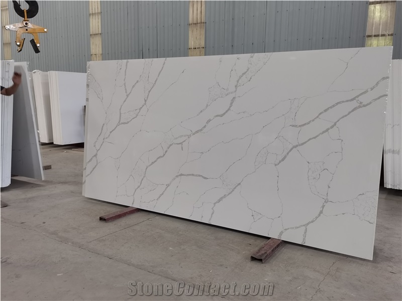 Carrara Fish Belly White Quartz Stone Slabs