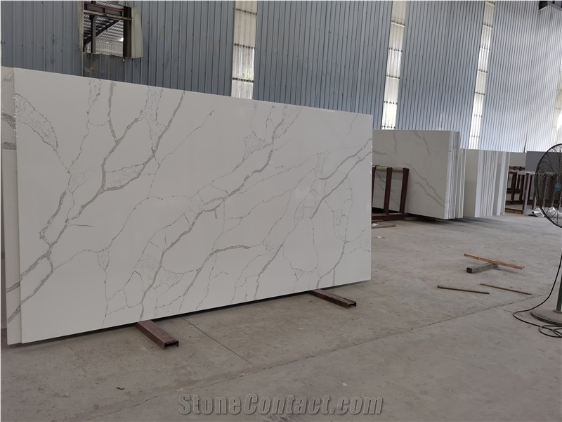 Carrara Fish Belly White Quartz Stone Slabs