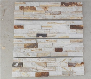Golden White Quartzite Wall Stone Cladding