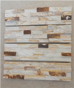 Golden White Quartzite Wall Stone Cladding