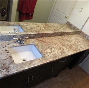 Natural Stone Granite Prefab Bathroom Vanity Top