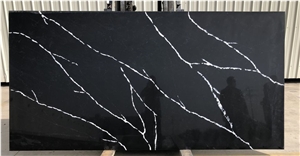 Nero Marquina Quartz Slabs Engineered Stone Wall