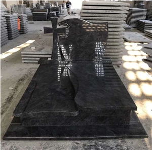 Polished Bahama Blue Granite Tombstones Gravestone