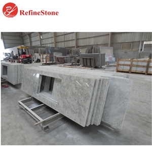 Andromeda White Granite Kitchen Countertop,Island