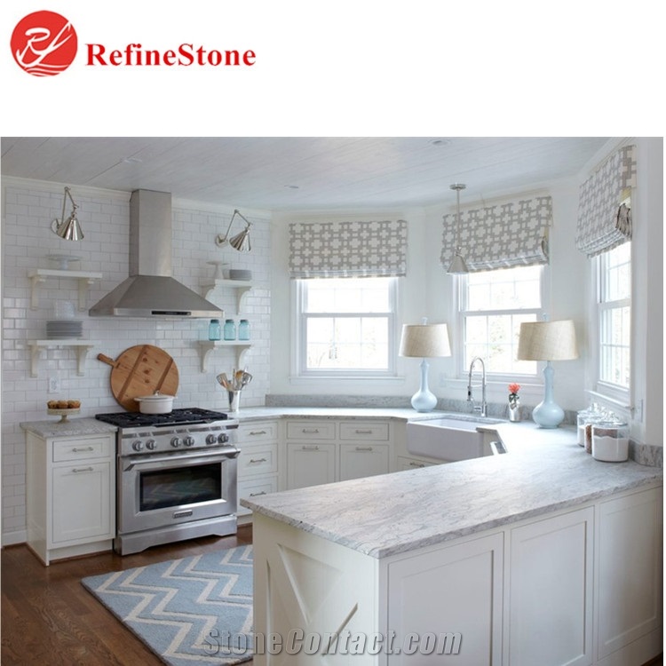 Andromeda White Granite Kitchen Countertop,Island