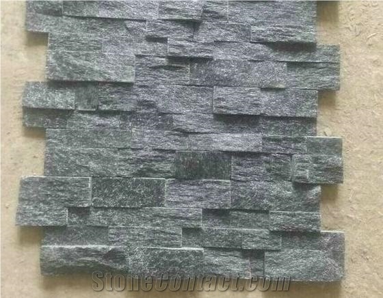 Black and White Quartzite Flat Cultured Stone