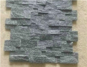 Black and White Quartzite Flat Cultured Stone
