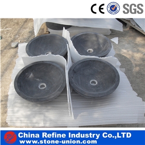 Blue Limestone Honed Round Washing Basin