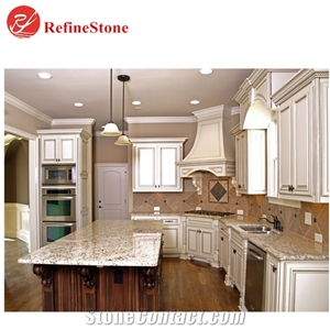 Brazil White Rose Granite Kitchen Countertops